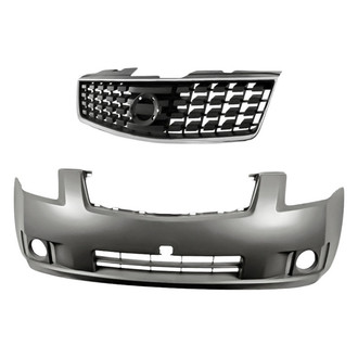 Replacement - 2-Piece (Front Bumper Cover, Grille)
