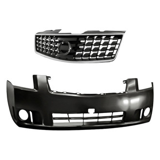 Replacement - 2-Piece (Front Bumper Cover, Grille)