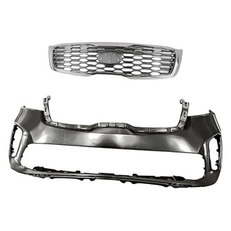 Replacement - 2-Piece (Front Bumper Cover, Grille) (Standard Line)