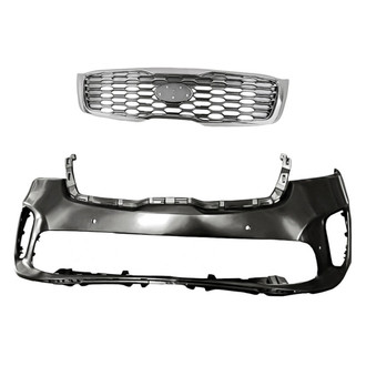 Replacement - 2-Piece (Front Bumper Cover, Grille) (Standard Line)