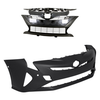 Replacement - 2-Piece (Front Bumper Cover, Grille) (Standard Line)