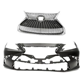 Replacement - 2-Piece (Front Bumper Cover, Grille) (Standard Line)