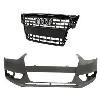 Replacement - 2-Piece (Front Bumper Cover, Grille) (Standard Line)