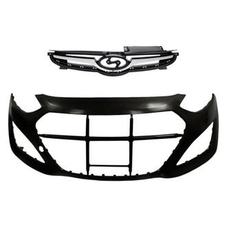 Replacement - 2-Piece (Front Bumper Cover, Grille) (Standard Line)