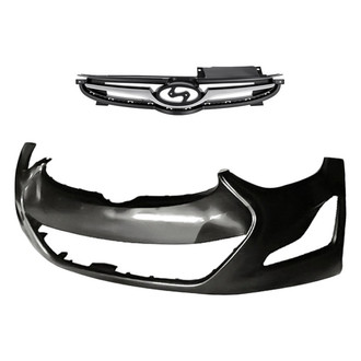 Replacement - 2-Piece (Front Bumper Cover, Grille) (Standard Line)