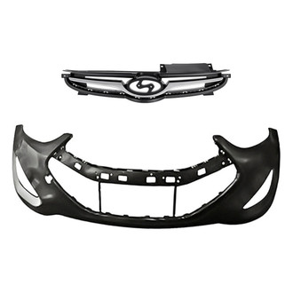 Replacement - 2-Piece (Front Bumper Cover, Grille) (Standard Line)