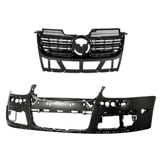 Replacement - 2-Piece (Front Bumper Cover, Grille)