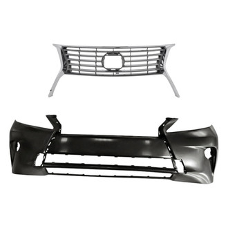 Replacement - 2-Piece (Front Bumper Cover, Grille) (CAPA Certified)