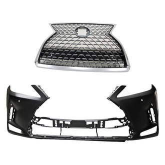 Replacement - 2-Piece (Front Bumper Cover, Grille) (Standard Line)