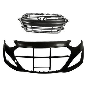 Replacement - 2-Piece (Front Bumper Cover, Grille) (Standard Line)