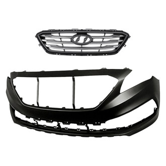 Replacement - 2-Piece (Front Bumper Cover, Grille) (Standard Line)