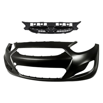 Replacement - 2-Piece (Front Bumper Cover, Grille)