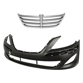 Replacement - 2-Piece (Front Bumper Cover, Grille)