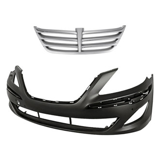 Replacement - 2-Piece (Front Bumper Cover, Grille) (Standard Line)
