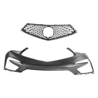 Replacement - 2-Piece (Front Bumper Cover, Grille) (Standard Line)