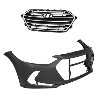 Replacement - 2-Piece (Front Bumper Cover, Grille) (CAPA Certified)