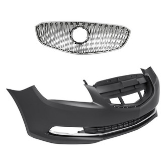 Replacement - 2-Piece (Front Bumper Cover, Grille)