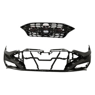Replacement - 2-Piece (Front Bumper Cover, Grille) (CAPA Certified)