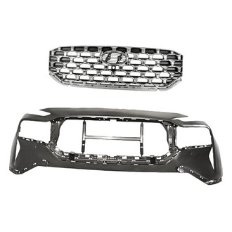 Replacement - 2-Piece (Front Bumper Cover, Grille) (CAPA Certified)