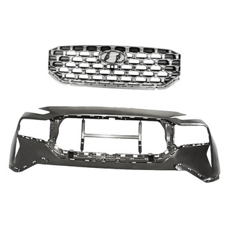 Replacement - 2-Piece (Front Bumper Cover, Grille) (CAPA Certified)