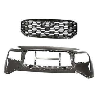 Replacement - 2-Piece (Front Bumper Cover, Grille) (CAPA Certified)