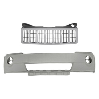 Replacement - 2-Piece (Front Bumper Cover, Grille)