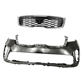 Replacement - 2-Piece (Front Bumper Cover, Grille) (CAPA Certified)