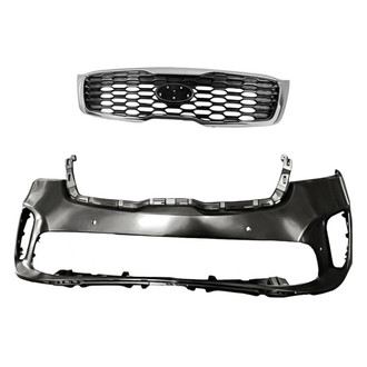 Replacement - 2-Piece (Front Bumper Cover, Grille) (CAPA Certified)