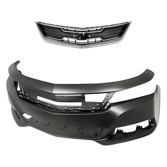 Replacement - 2-Piece (Front Bumper Cover, Grille)