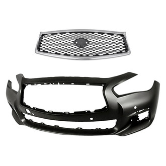 Replacement - 2-Piece (Front Bumper Cover, Grille) (Standard Line)