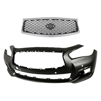 Replacement - 2-Piece (Front Bumper Cover, Grille) (Standard Line)