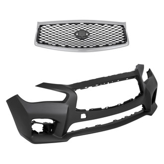 Replacement - 2-Piece (Front Bumper Cover, Grille) (Standard Line)