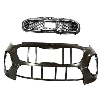 Replacement - 2-Piece (Front Bumper Cover, Grille) (CAPA Certified)