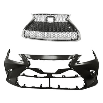 Replacement - 2-Piece (Front Bumper Cover, Grille) (CAPA Certified)