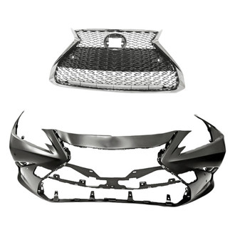Replacement - 2-Piece (Front Bumper Cover, Grille) (CAPA Certified)