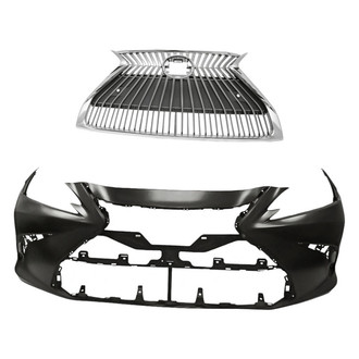 Replacement - 2-Piece (Front Bumper Cover, Grille) (CAPA Certified)