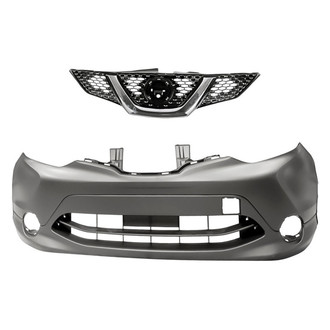 Replacement - 2-Piece (Front Bumper Cover, Grille)