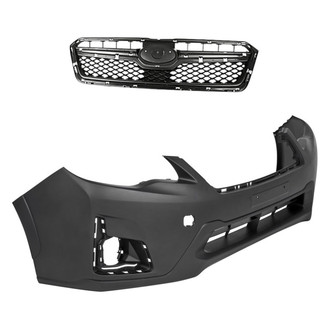 Replacement - 2-Piece (Front Bumper Cover, Grille)