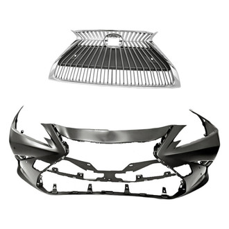 Replacement - 2-Piece (Front Bumper Cover, Grille) (CAPA Certified)