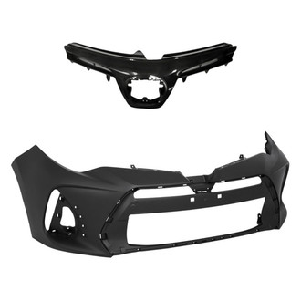 Replacement - 2-Piece (Front Bumper Cover, Grille)