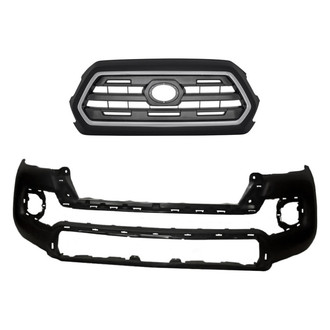 Replacement - 2-Piece (Front Bumper Cover, Grille) (CAPA Certified)