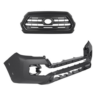 Replacement - 2-Piece (Front Bumper Cover, Grille) (CAPA Certified)