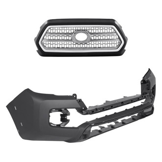 Replacement - 2-Piece (Front Bumper Cover, Grille) (CAPA Certified)