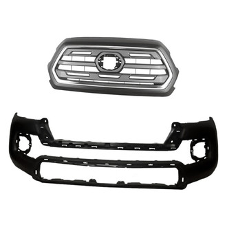 Replacement - 2-Piece (Front Bumper Cover, Grille) (CAPA Certified)