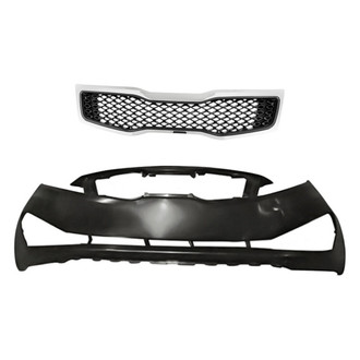 Replacement - 2-Piece (Front Bumper Cover, Grille)