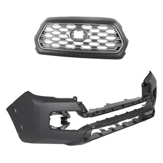 Replacement - 2-Piece (Front Bumper Cover, Grille) (CAPA Certified)