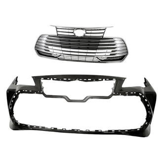 Replacement - 2-Piece (Front Bumper Cover, Grille) (CAPA Certified)
