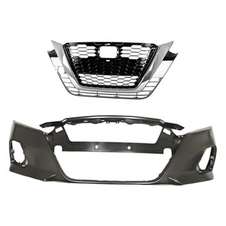 Replacement - 2-Piece (Front Bumper Cover, Grille) (Standard Line)
