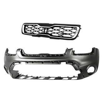 Replacement - 2-Piece (Front Bumper Cover, Grille)