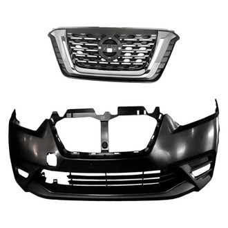 Replacement - 2-Piece (Front Bumper Cover, Grille) (Standard Line)